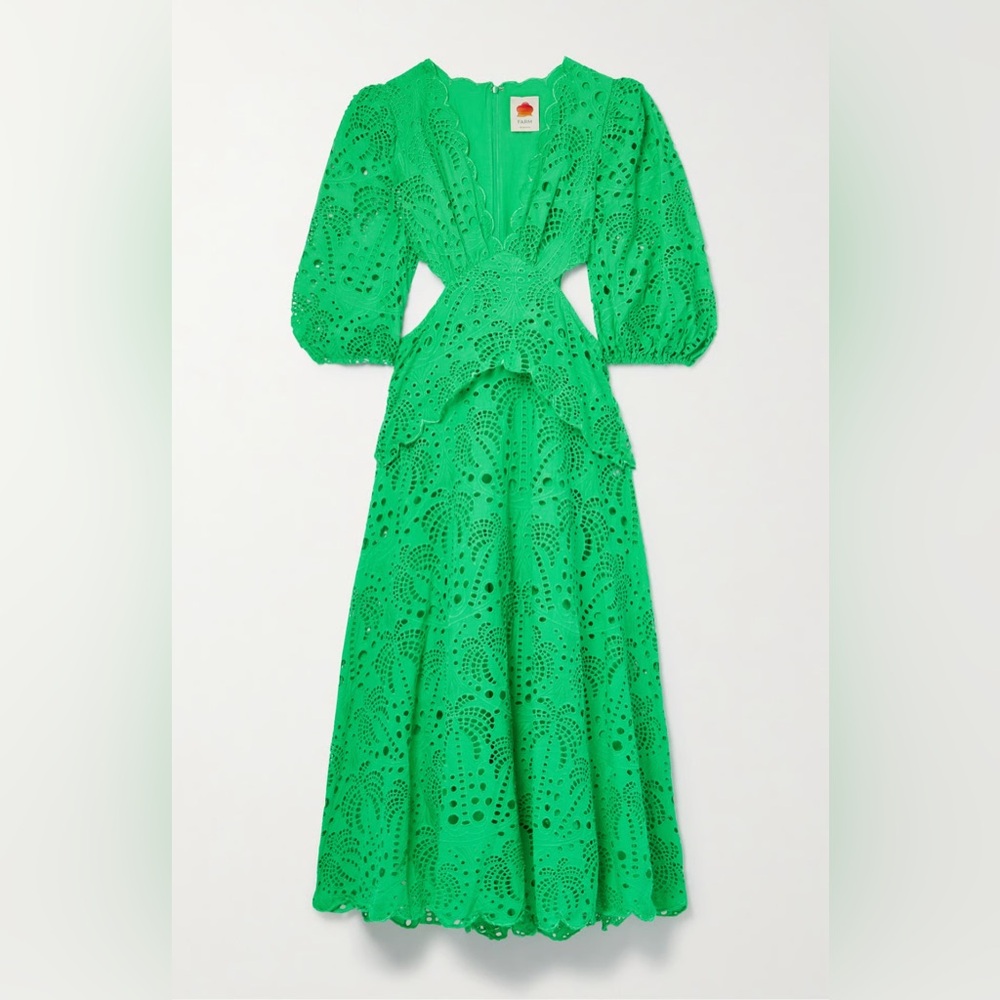 FARM Rio Vibrant Green Lace Dress